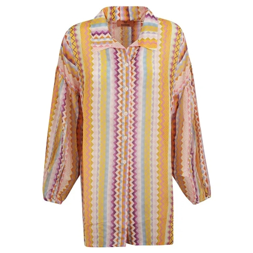 Missoni Oversized Blouse In Silk And Cotton With Zigzag Pr Multicolor 