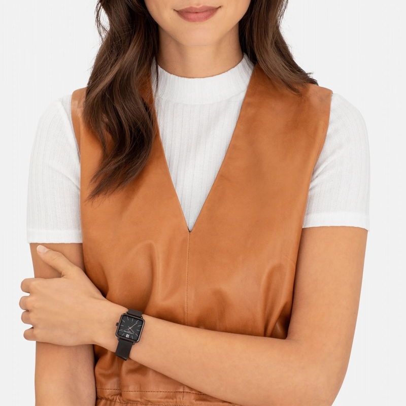 Liebeskind Berlin Quarzuhr Echtleder The Classic Square schwarz(Image 2)