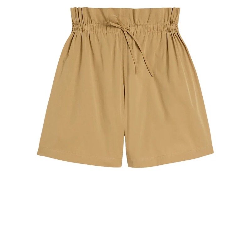 Jil Sander  Loose-Fit Cotton Poplin Shorts With High Waist Brown