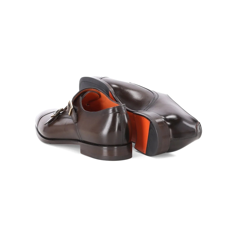Santoni Chaussures à lacets Doppel-Monkstraps aus Leder braun(Image 2)