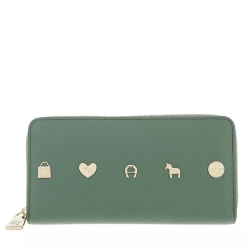 AIGNER Fashion Wallet Dusty Green Portemonnaie mit Zip-Around-Reißverschluss