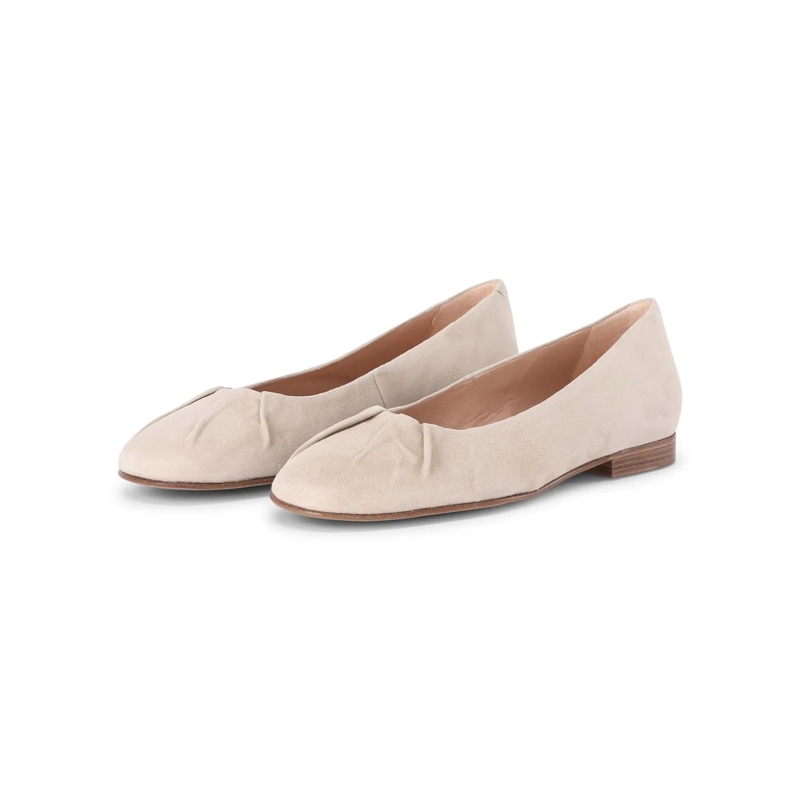 Jubile' Schnürschuhe Ballerinas mit Raffung beige