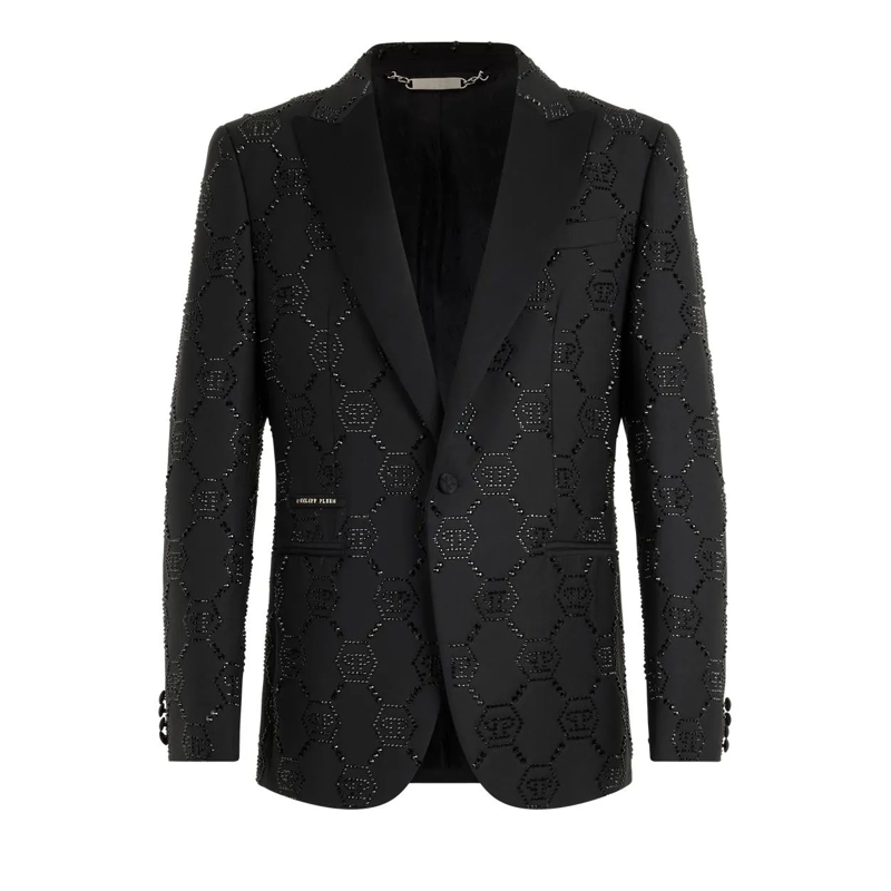 Philipp Plein Blazer Wool Blazer With Stin Details Monogram schwarz