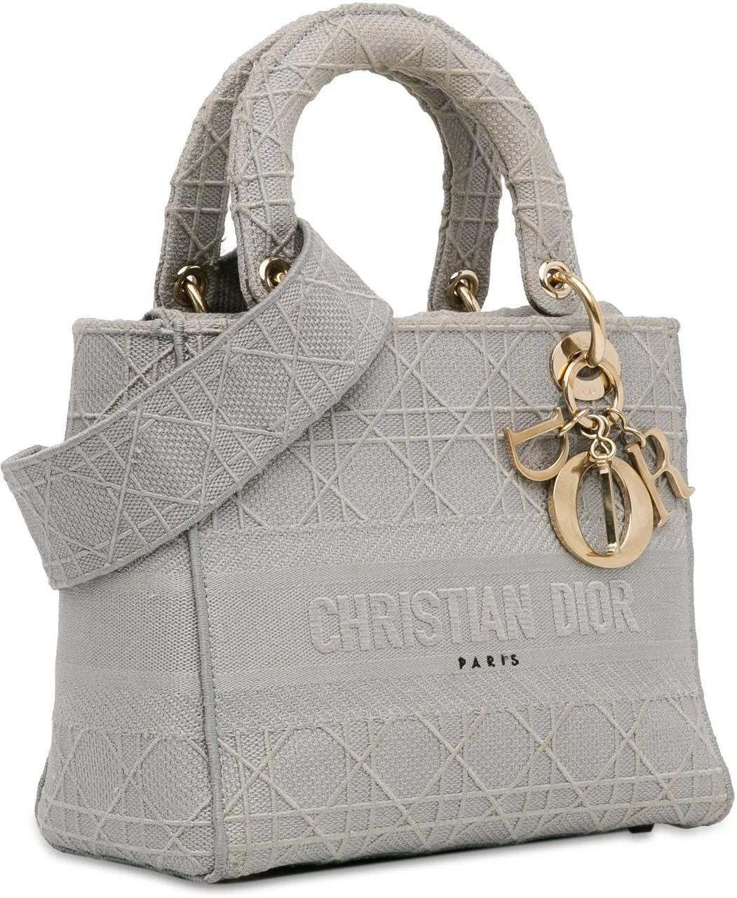 Thumbnail - Christian Dior Hobo Bags - Medium Canvas Cannage Lady D Lite - Gr. unisize - in Grau - für Damen