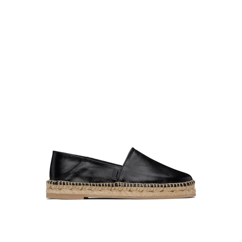 AMI Paris Balletschoenen Logo Slip-On Espadrilles Black