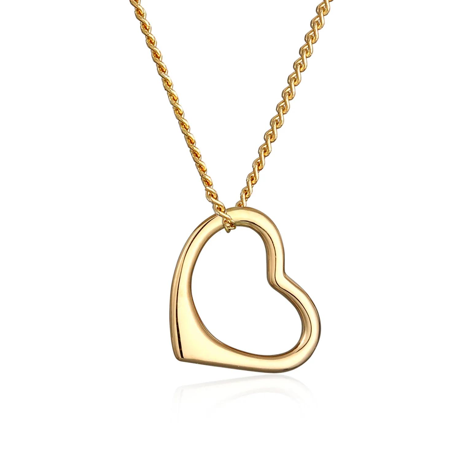 Elli Halsketten - Halskette Herz Liebe Klassisch Hochwertig 585 Gelb - Gr. unisize - in Gold - für Damen