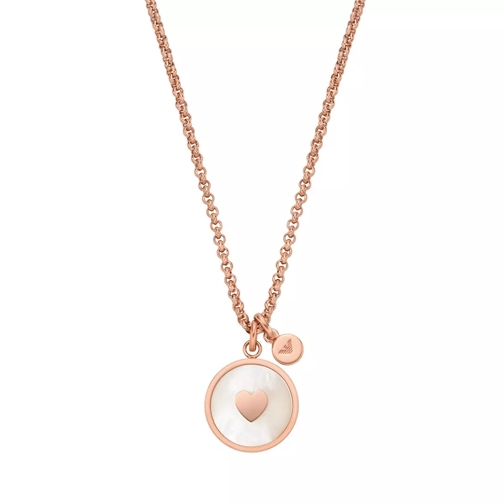 Emporio Armani Mother of Pearl Pendant Necklace Rose Gold Kurze Halskette