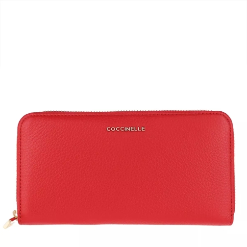 Coccinelle Metallic Soft Wallet Polish Red Portefeuille continental