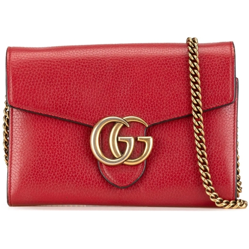 Gucci Porte-cartes 2016-2024 GG Marmont Wallet on Chain rot