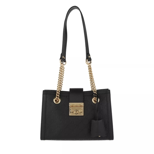 Gucci GG Padlock Shoulder Bag Small Leather Black Rymlig shoppingväska