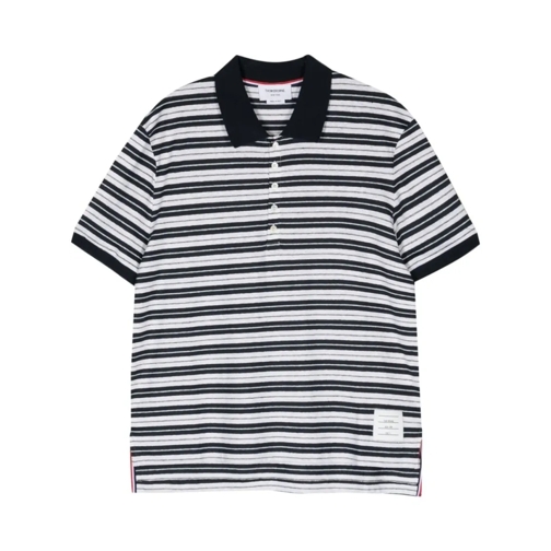 Thom Browne Polohemd Linen Blend Polo Shirt White