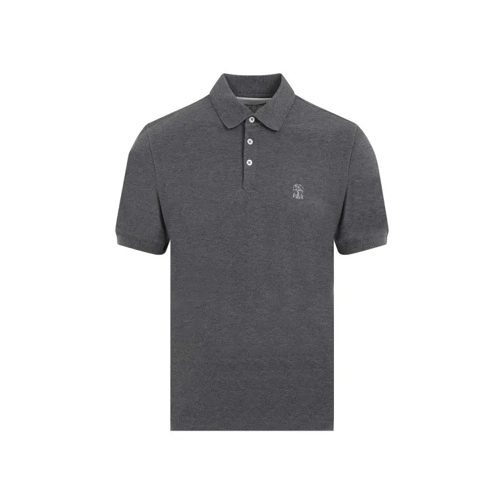 Brunello Cucinelli Lead Grey Cotton Polo Grey 