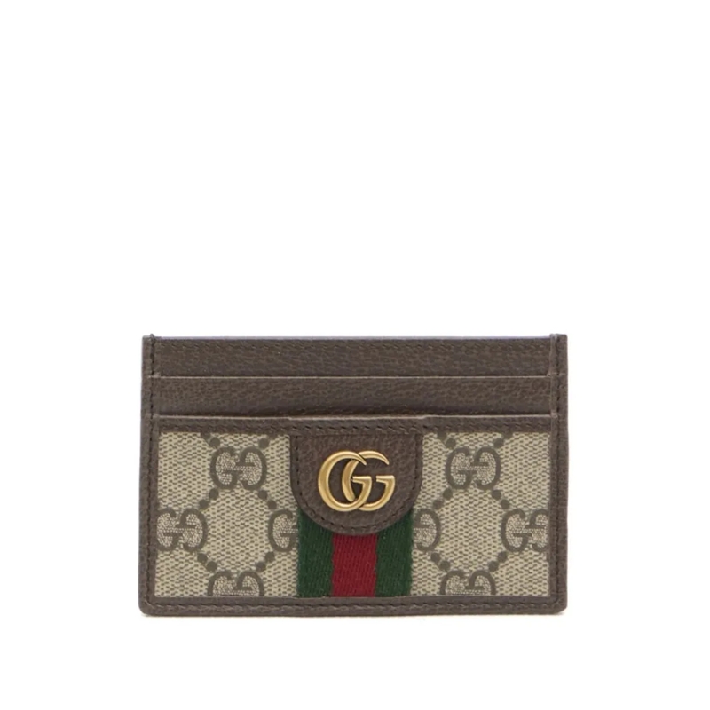 Gucci Geldbörse Slim Cardholder Wallet In Beige Monogram Canvas Brown