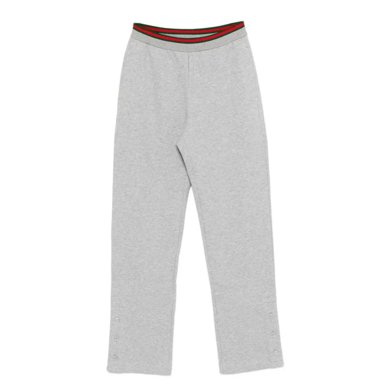 Gucci Jogginghose Grey Cotton-Polyamide Blend Joggers With Striped W White