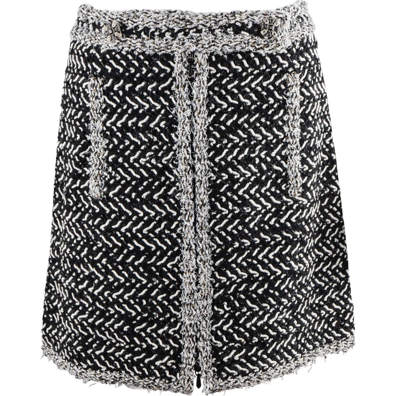 Chanel Midirock Chanel Classic Tweed Skirt (D36 / FR 38) schwarz