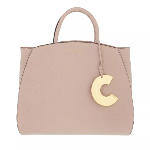 Coccinelle Concrete Handbag Grainy Leather  Powder Pink Rymlig shoppingväska