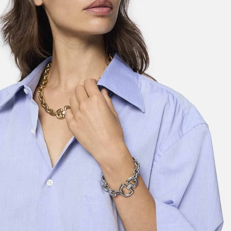 Liebeskind Berlin Mittellange Halskette Edelstahl The D-Link Statement gold(Image 6)