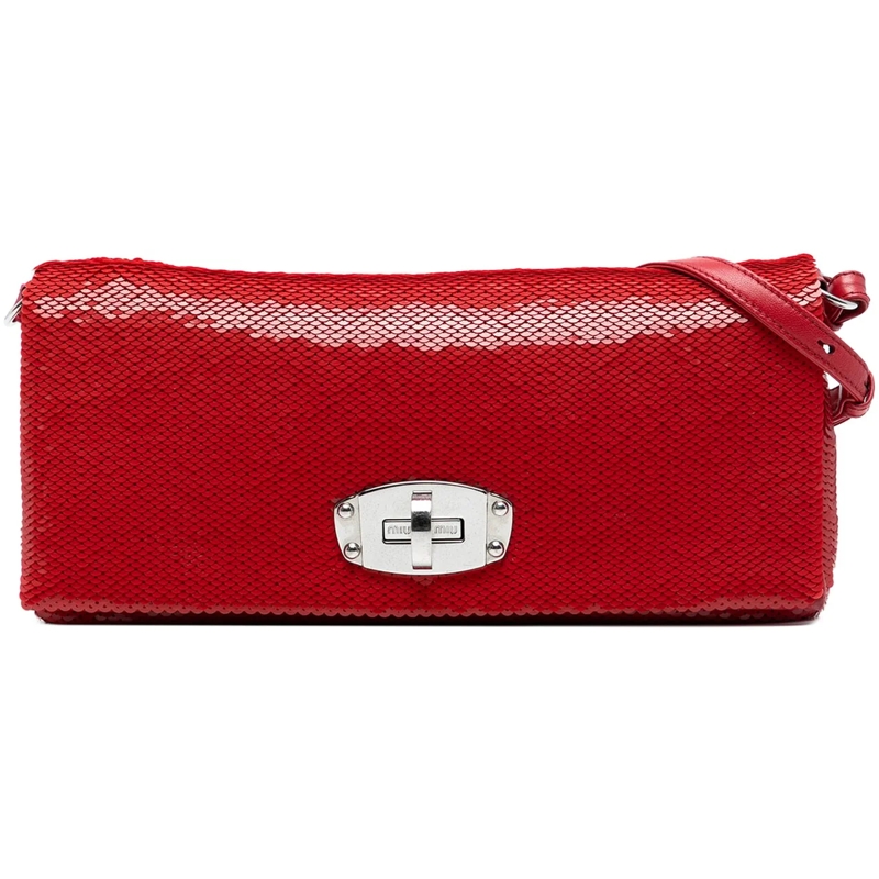 Miu Miu Sac à bandoulière Sequin Embellished Shoulder Bag rot