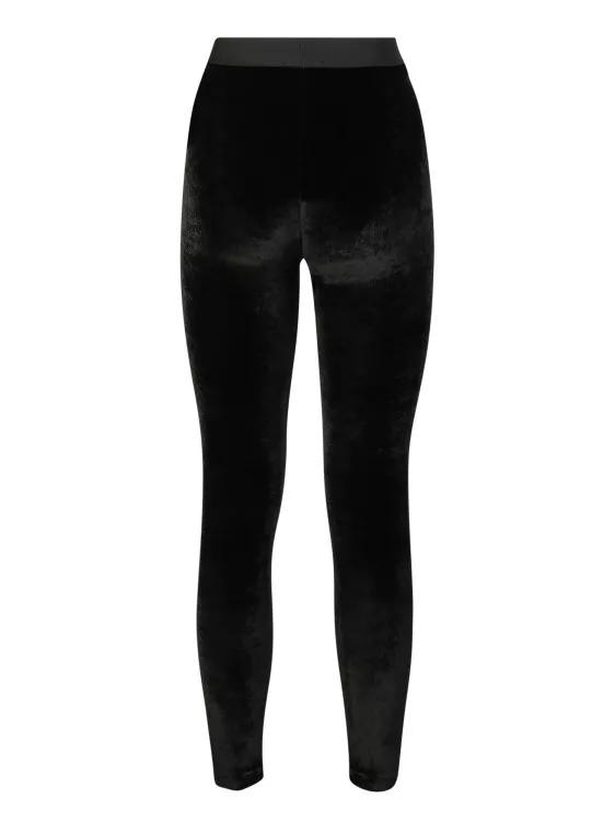 Black velvet clearance leggings