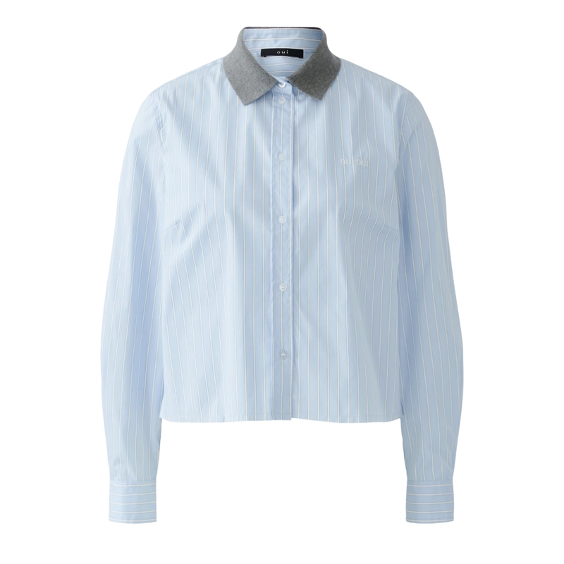 Oui Bluse Bluse hell-blau
