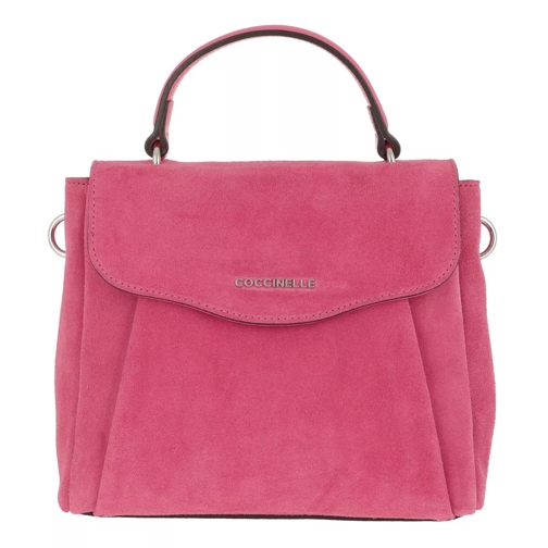 Coccinelle Andromeda Suede Handle Bag Medium Glossy Pink Crossbody Bag