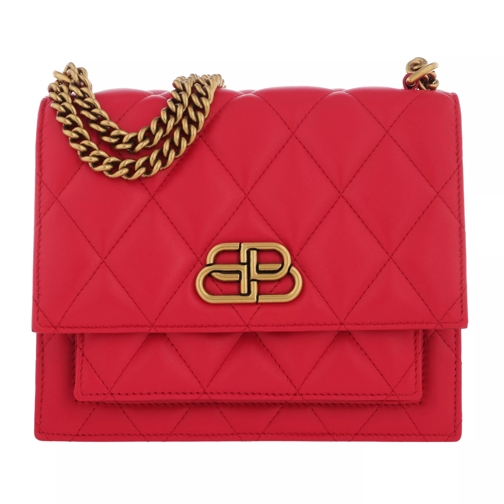 Balenciaga Quilted Shoulder Bag Leather Bright Red Crossbody Bag