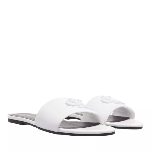 Calvin Klein Flat Sandal Slide Hw White Slip-in skor