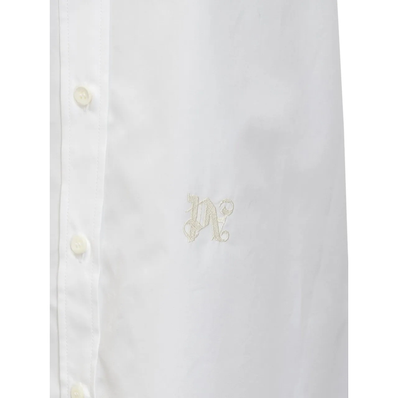 Palm Angels Bluse Camicia con Monogram PA weiß(Image 3)