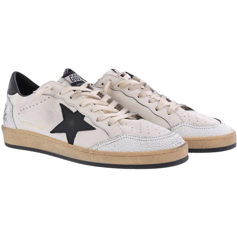 Golden Goose Lage-top sneaker Ballstar Nappa Upper Leather Star And Heel Crack T White(Image 9)