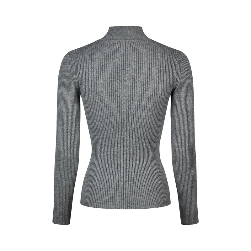 Marc Aurel Pullover Turtle-Pullover aus Sparkling Rippe grau(Image 5)