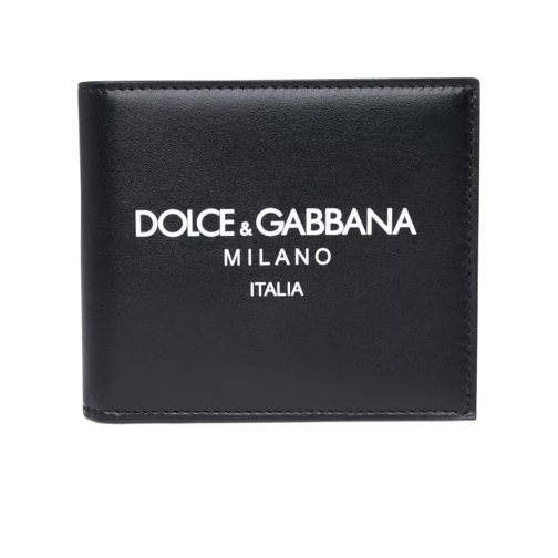 Dolce&Gabbana Black Leather Wallet Black Bi-Fold Portemonnaie