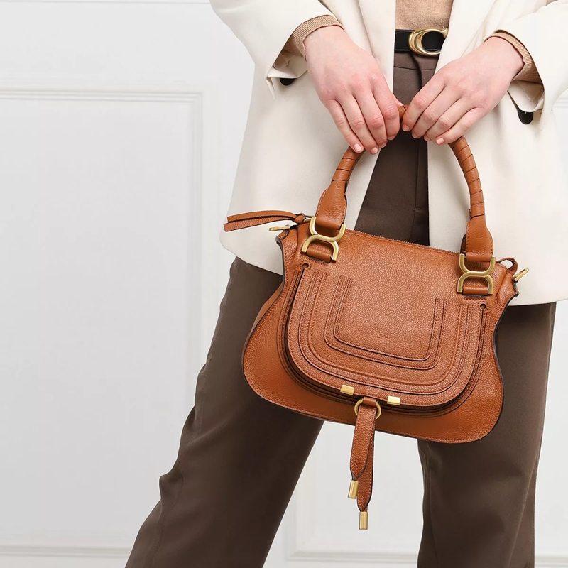 Chloé Satchel Marcie Shoulder Bag Small Dark Brown(Image 3)