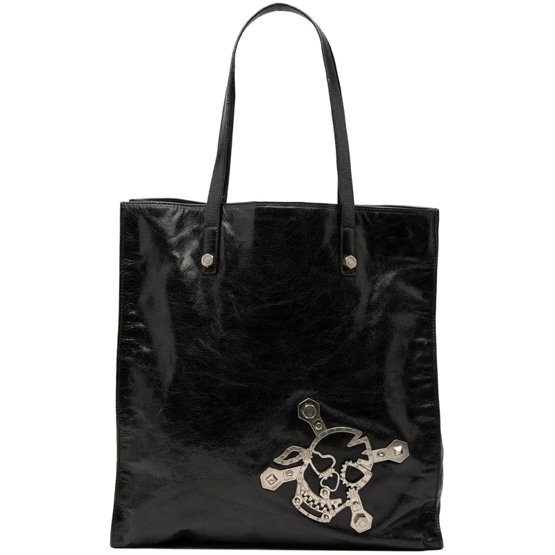 Prada Shopper Nappa Leather Antique Skull Tote schwarz