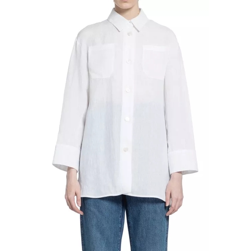 Max Mara Daria Linen Canvas Shirt White 