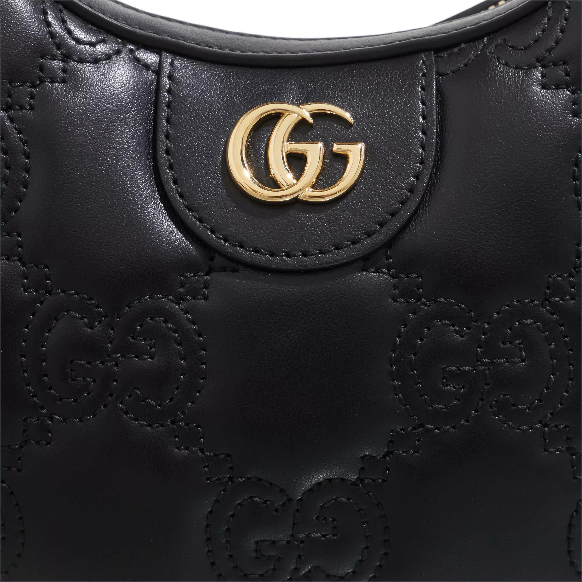 Gucci Mini GG Shoulder Bag Matelass Leather Black Hobo Bag