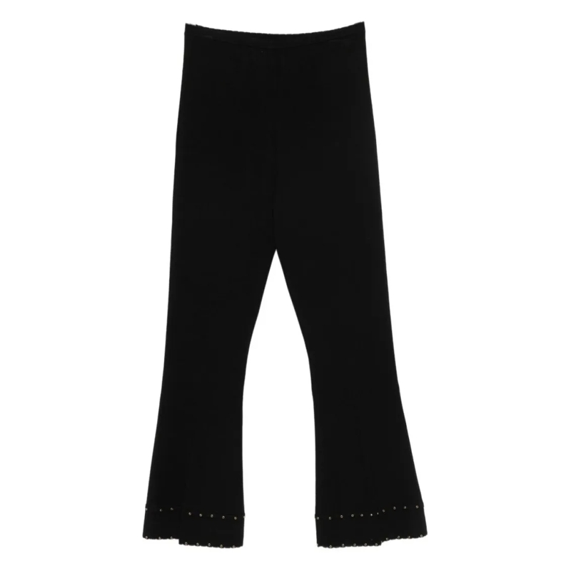 Twin-Set  Flared Trousers With Subtle Studded Detailing Black