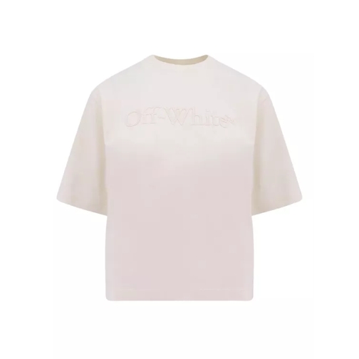 Off-White Cotton T-Shirt With Logo Print White T-shirts