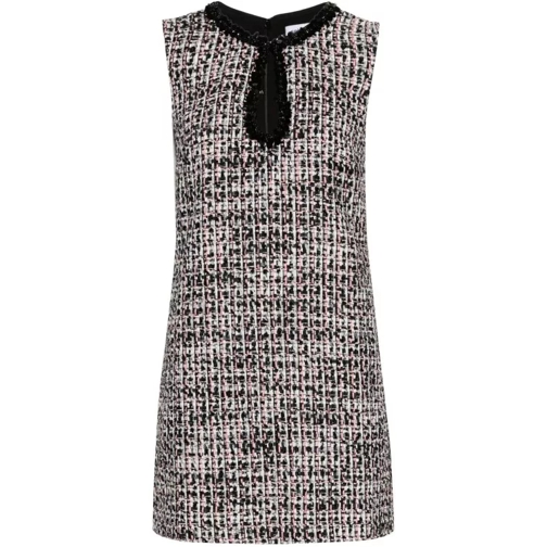 Self Portrait Black Boucle Embellished Mini Dress Black 