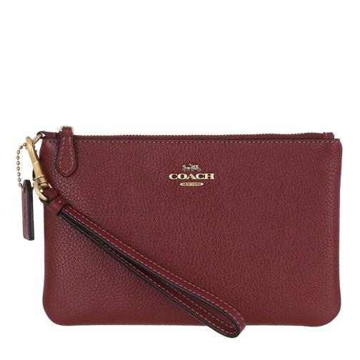 Coach Polished Pebble Small Wristlet Wine Wristlet