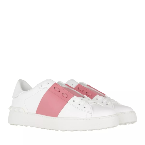 Valentino Garavani Bicolor Rockstud Sneaker White/Flamingo Pink Low-Top Sneaker