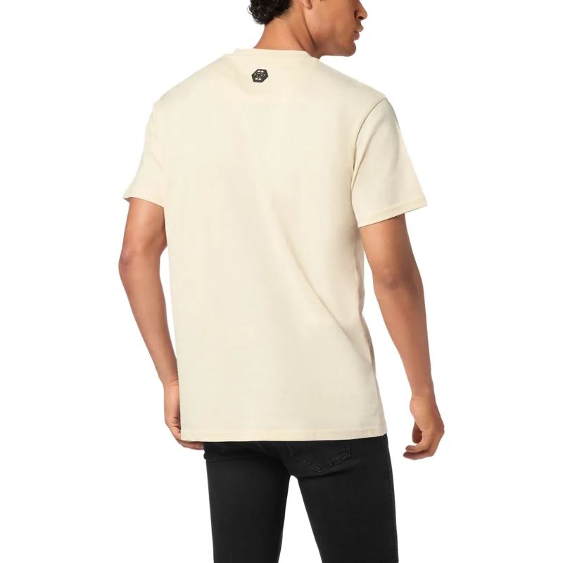 Philipp Plein T-Shirt T-Shirt Rundhalsausschnitt Ls Teddy Mit Schmuckste beige(Image 2)