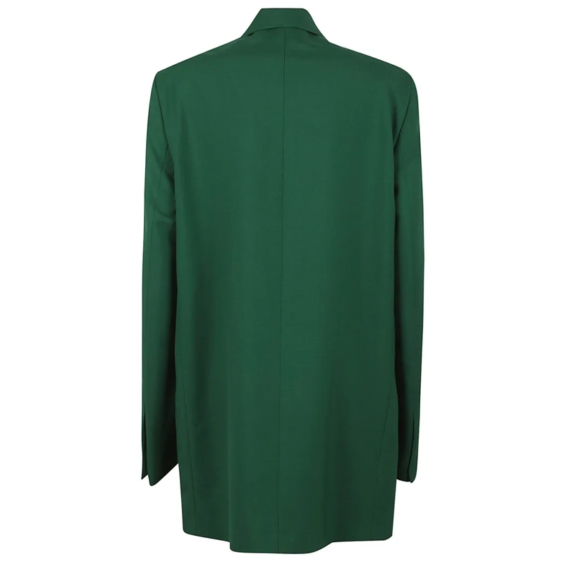 Dries Van Noten Blazer Tailored Green Wool Blazer With Double-Button Clos Green