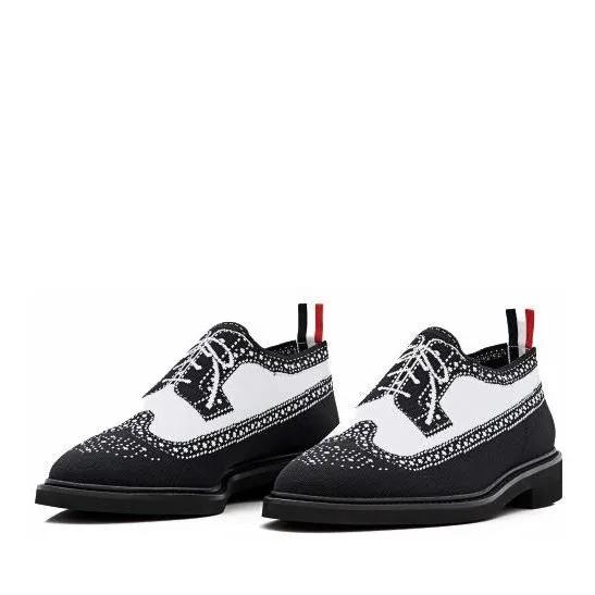 Thom Browne Stiefel - Longwing Brogue Trompe Loeil Knit - Gr. 12 - in Schwarz - für Damen