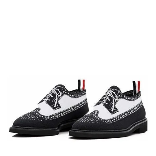 Thom Browne Longwing Brogue Trompe Loeil Knit Black Mocassin