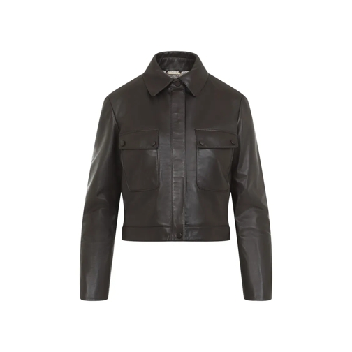 Giorgio Armani Leren jassen Blouson Brown Lamb Leather Jacket Brown