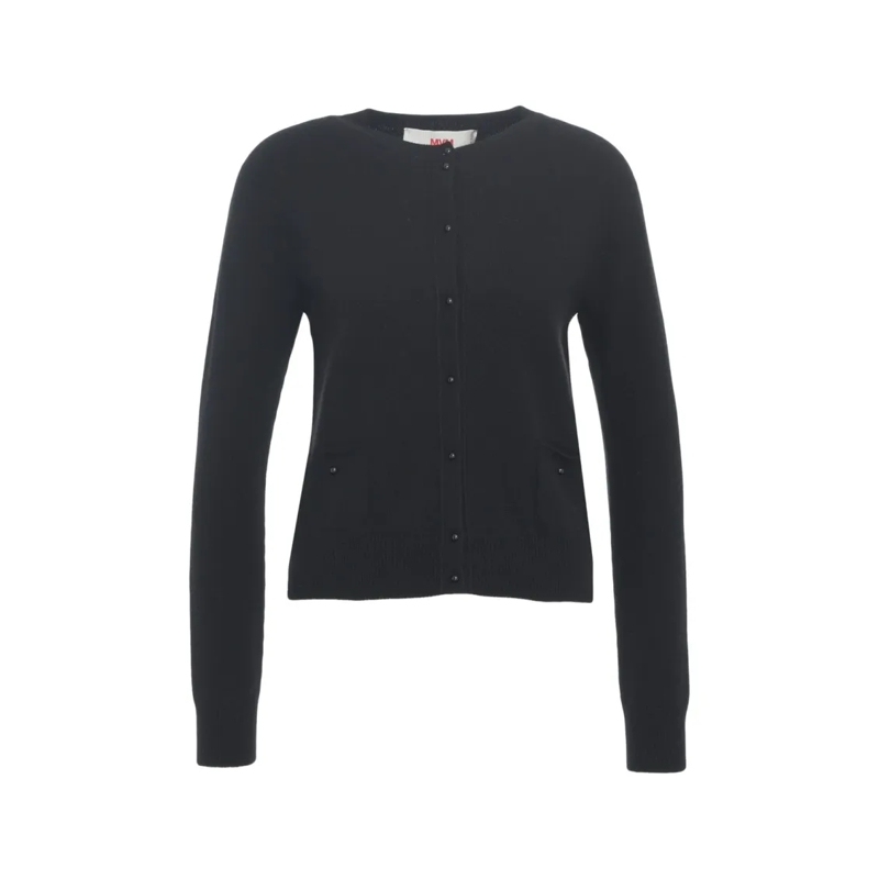Mvm Cardigan Cardigan With Pearl Buttons Black