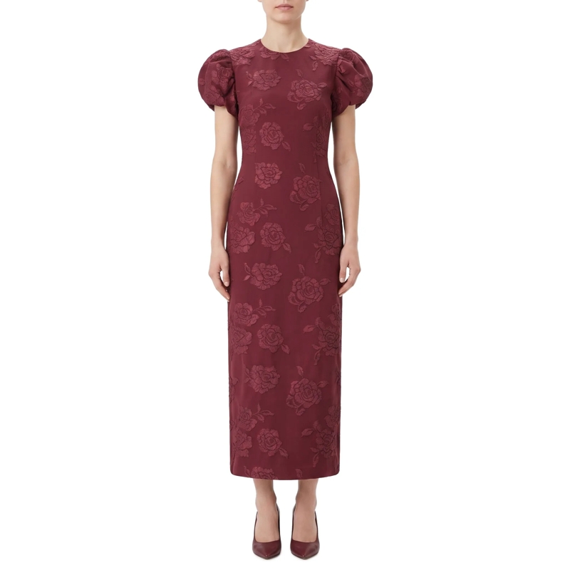 Rotate Maxikleid Midikleid mit Puffärmeln rot(Image 2)