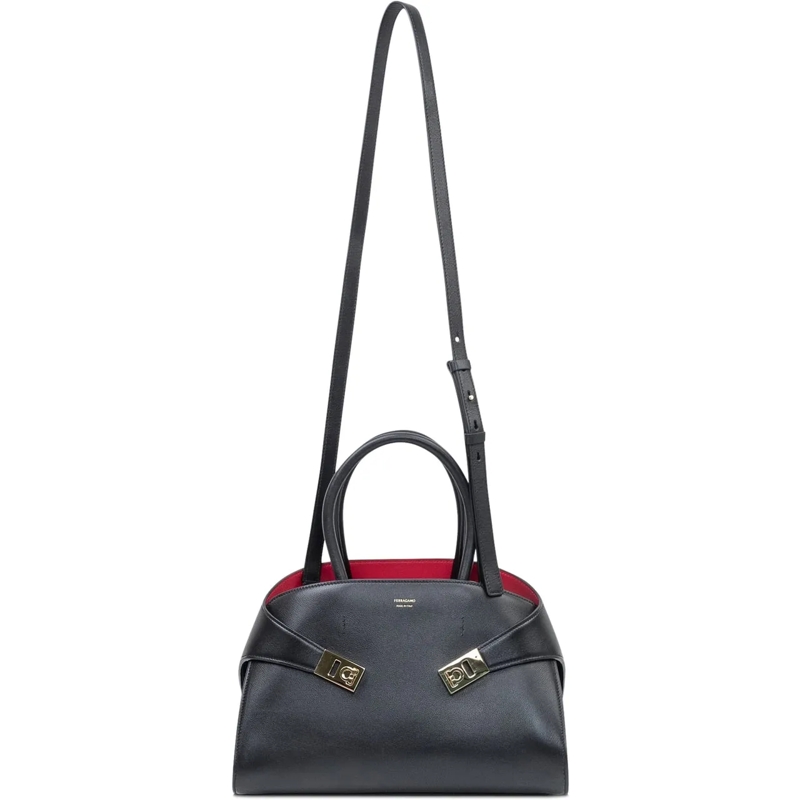 Salvatore Ferragamo Fourre-tout Borsa Hug con Doppi Manici schwarz(Image 2)
