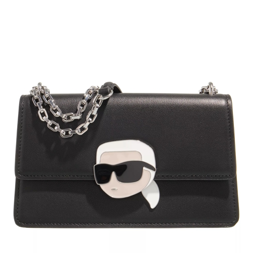 Karl Lagerfeld K/Ikonik 2.0 Leather SHB Lock Black Crossbody Bag