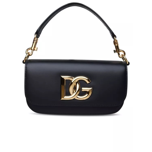 Dolce&Gabbana Black Leather Bag Black Schoudertas